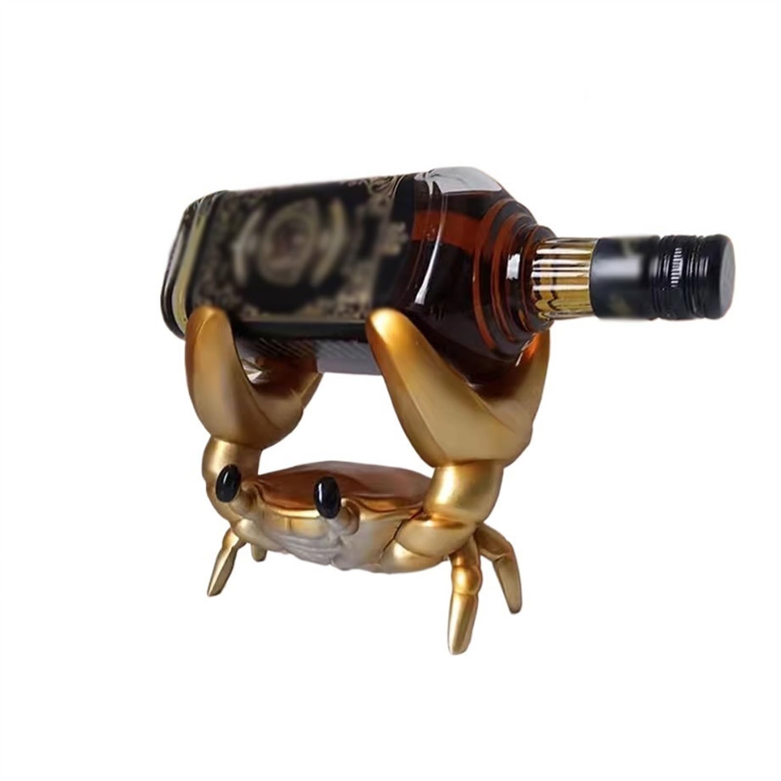 Ornement crabe créatif et casier à vin doré, cadeau idéal pour la maison