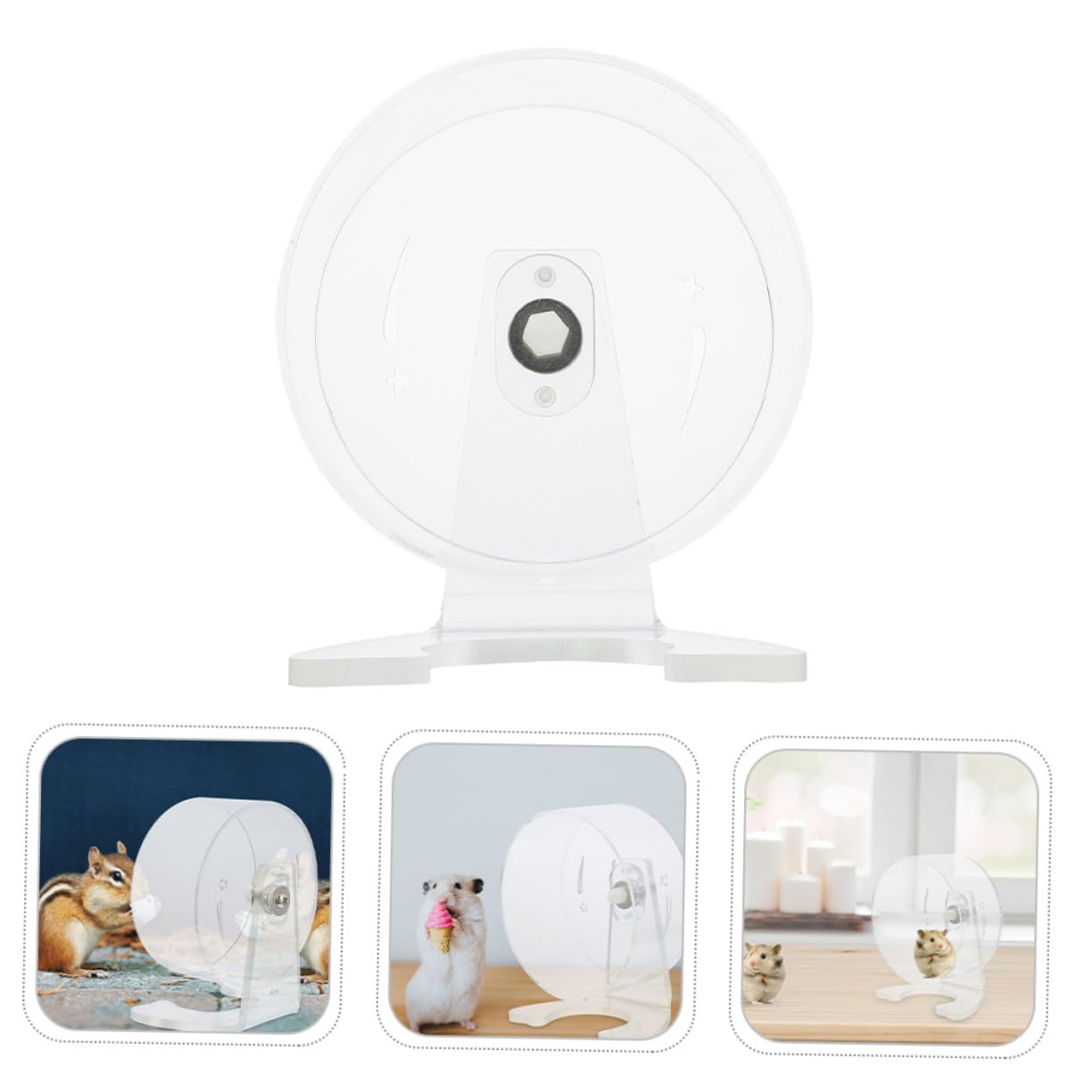 ERINGOGO Rueda de Ejercicio para Hámster Transparente Soporte Silenciosa y Duradera para Pequeños Roedores Fácil Instalación y Diseño Resistente para Jaulas Pequeñas