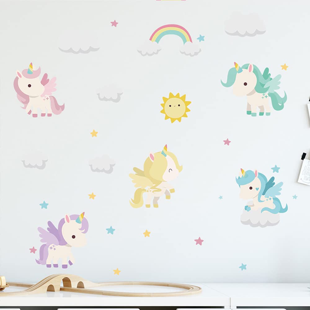 Wall Decals, Removable Decor Stickers, Unicorn Pattern