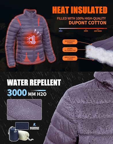 Pioneer Camp Women's Midnight Purple Lightweight Puffer Jacket - Your Go-To for Warmth and Style, Size M - Image 4