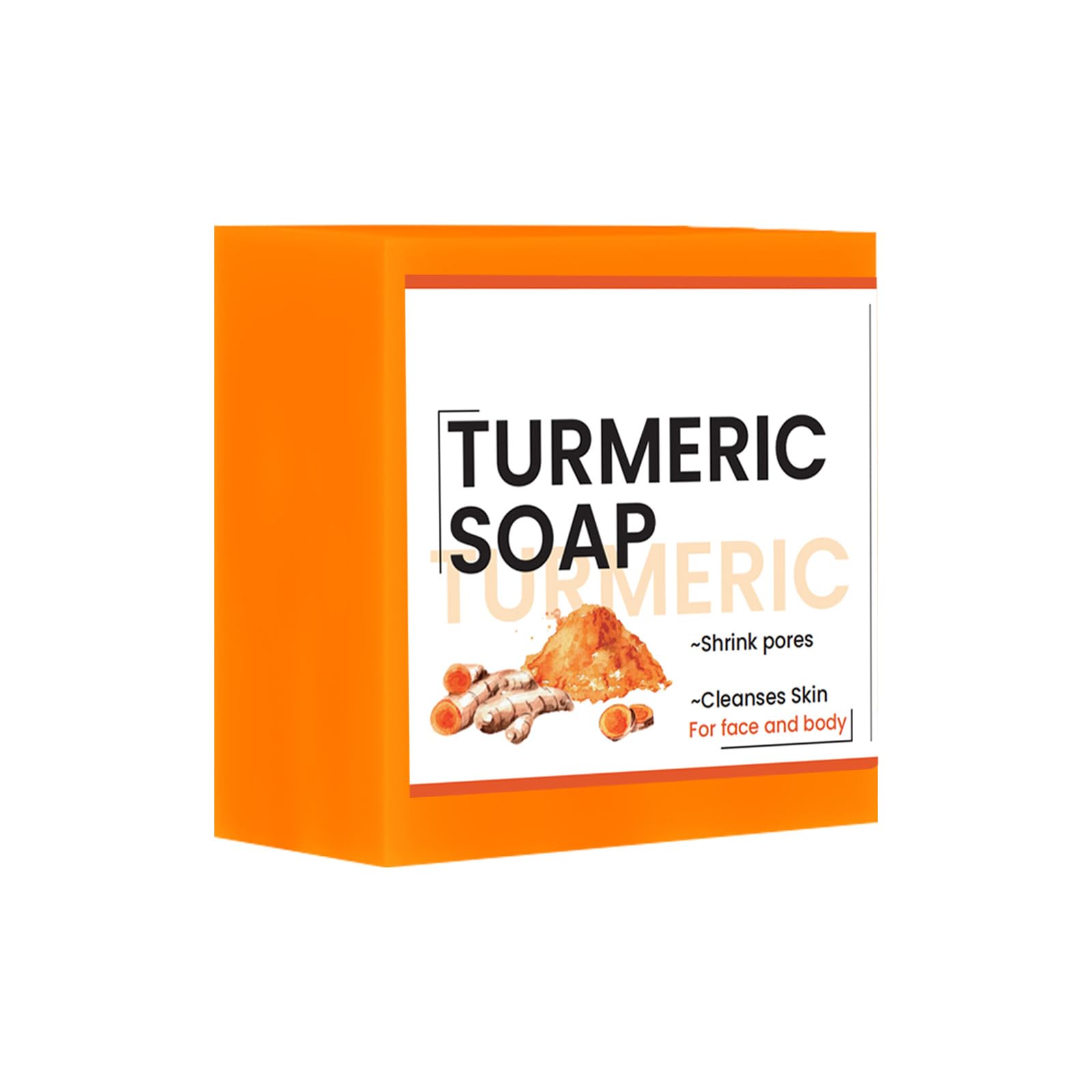 FloraVigo Turmeric Soap, handmade, removes acne blackheads, unclogs pores, removes acne, moisturizes, nourishes and cleanses the skin, mild soap, suitable for face and body
