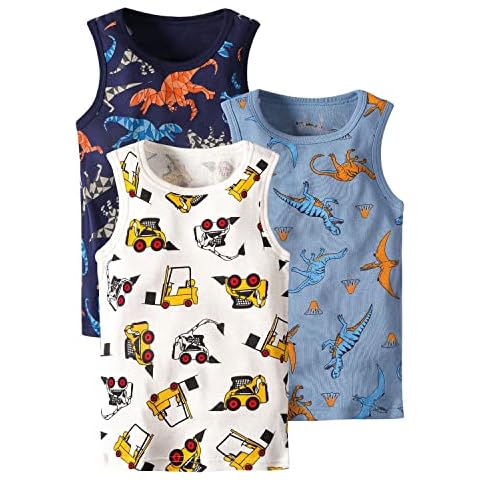 De feuilles Toddler Boys Dinosaur Tank Tops Cover