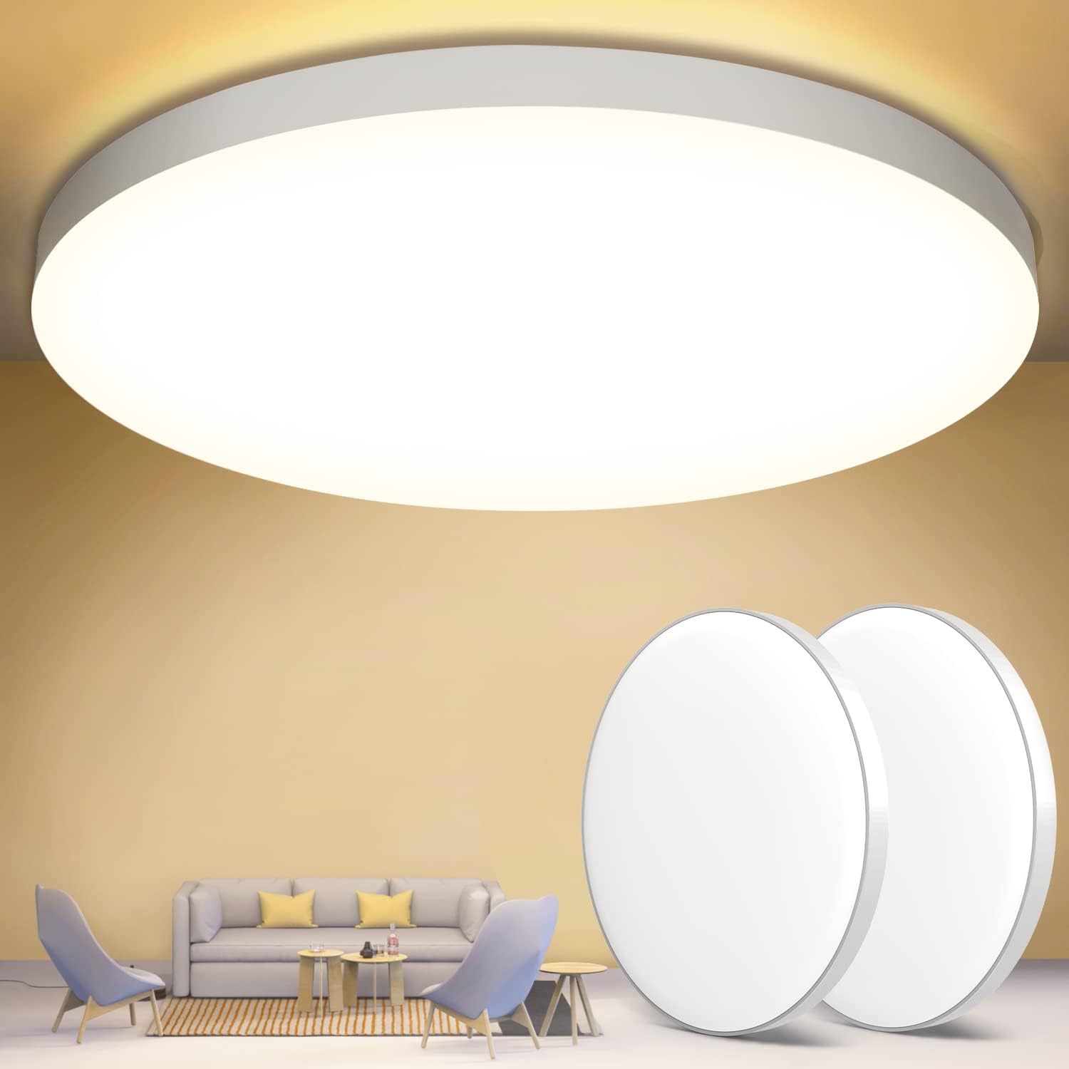 Lepro Plafonnier LED 15W, Luminaire Plafonnier Étanche IP54 Blanc Froid