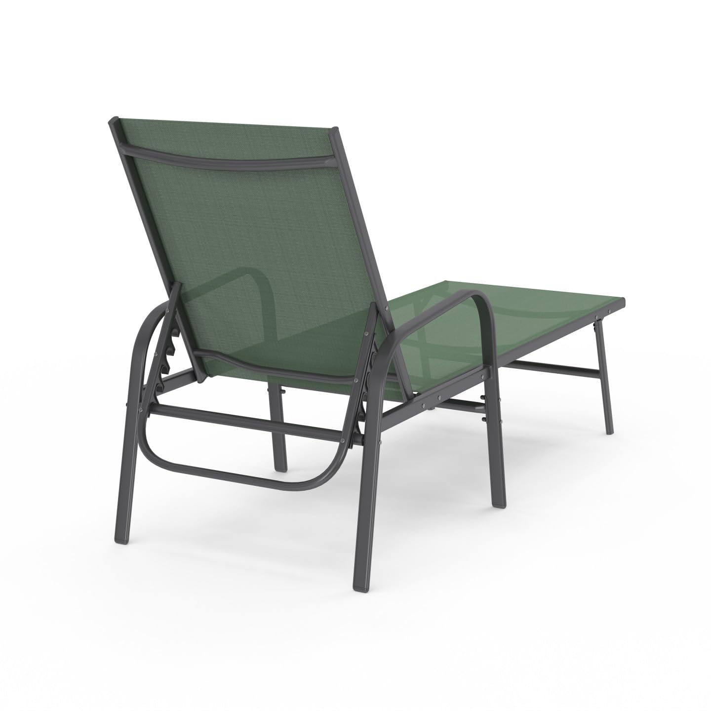 IDMarket - Lot de 2 transats de Jardin inclinables Fidji en Acier et Toile Vert Olive