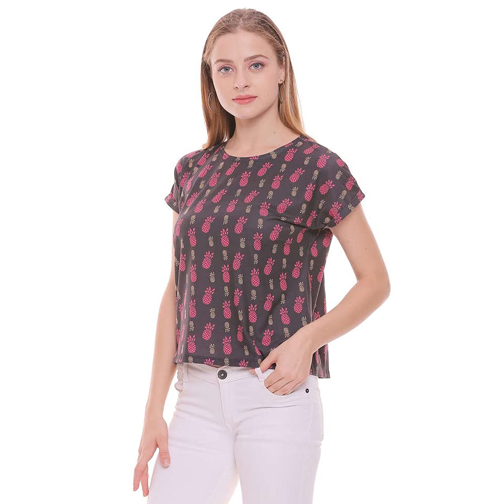 DISHA PATANI FOR GLAM LIFESTYLE Womens Regular Fit Printed Knit Top (206762572-P) 3 51SmE phiIS. SL1000