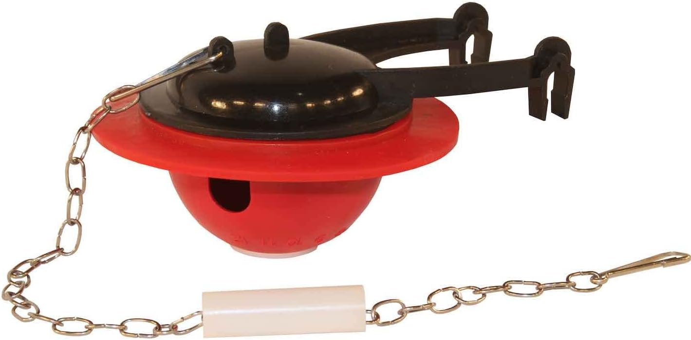 Replacement TOTO 3" Red Flapper "Pkg Of 2" - Fits TOTO THU500S - High Quality Flapper - Chemical Resistant - Stainless Steel Chain - Made In USA