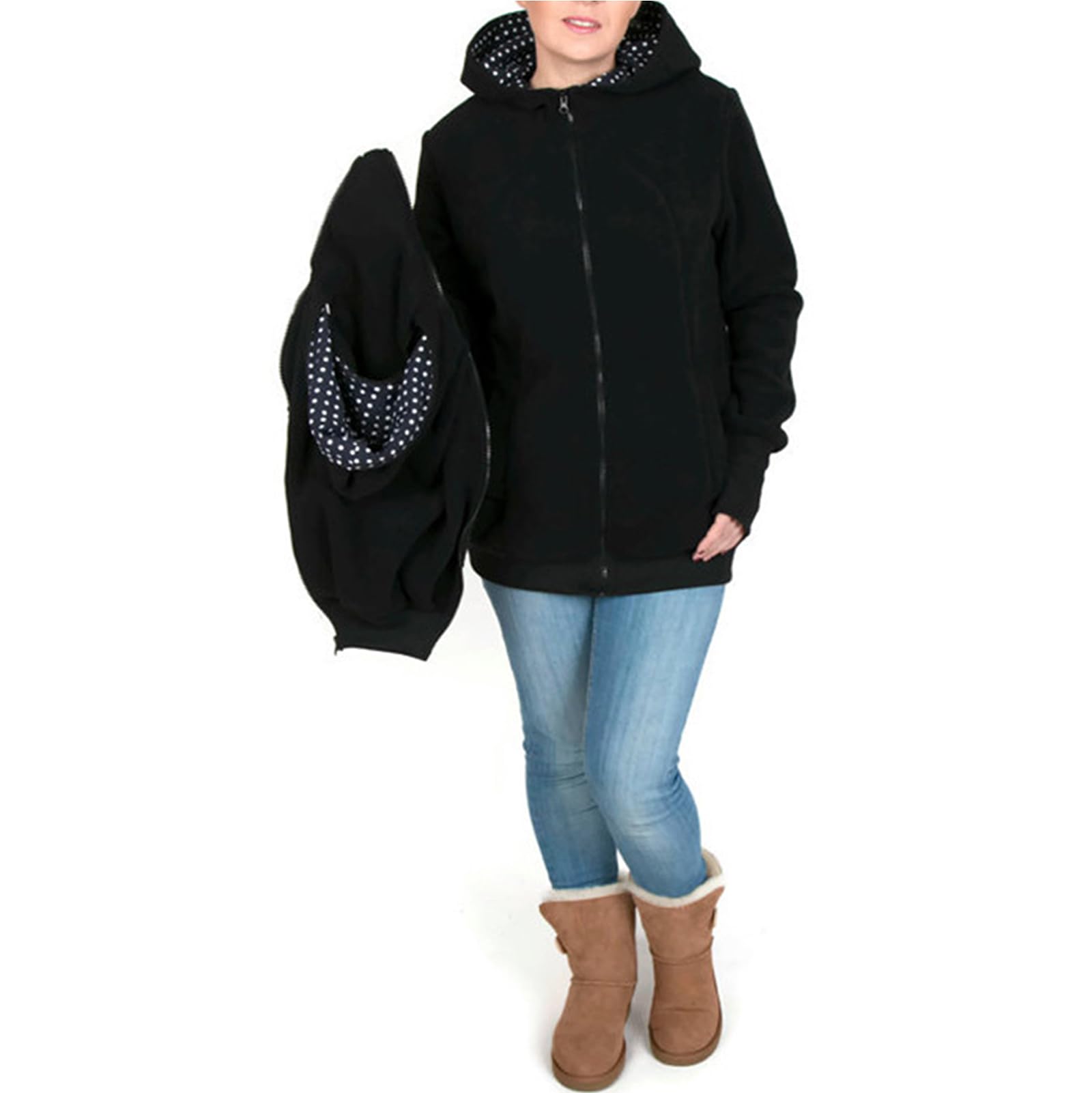 Amarsupiel | Giacca Premaman E Porta Bebè Multifunzionale 5 In 1 | Cappotto Porta Bebè Donna Con Cappuccio E Cerniera | Certificato OEKOTEX | Prodotto In UE