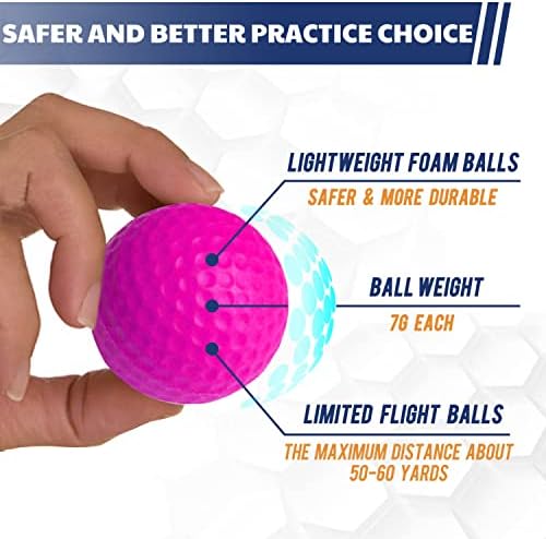 JAYA Foam Golf Practice Balls, 12 Pack or 32 Pack, Realistic Feel and Limited Flight, Soft for Indoor or Outdoor Training