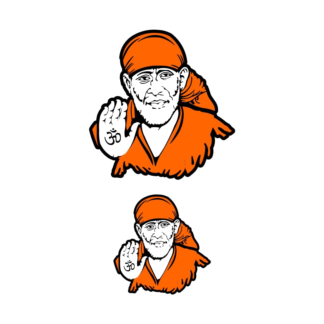 Sai Baba Stickers | Shirdi Sai Baba Sticker - Pack of 2, Waterproof, Fadeproof, Pre-Cut, Peel & Stick Decal for Water Bottles, Cars, Laptops & Walls (02) (1. Reflective Vinyl)-image-47