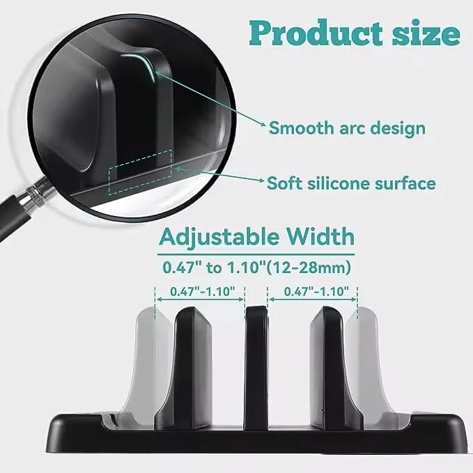Image of Portable Foldable Mini Invisible Laptop Keyboard Riser, Self-Adhesive Cooling Pad,Laptop Desk Stand for MacBook Apple, Laptop, Lenovo, Dell, Hp, Acer& Other Laptops (2 Slot)