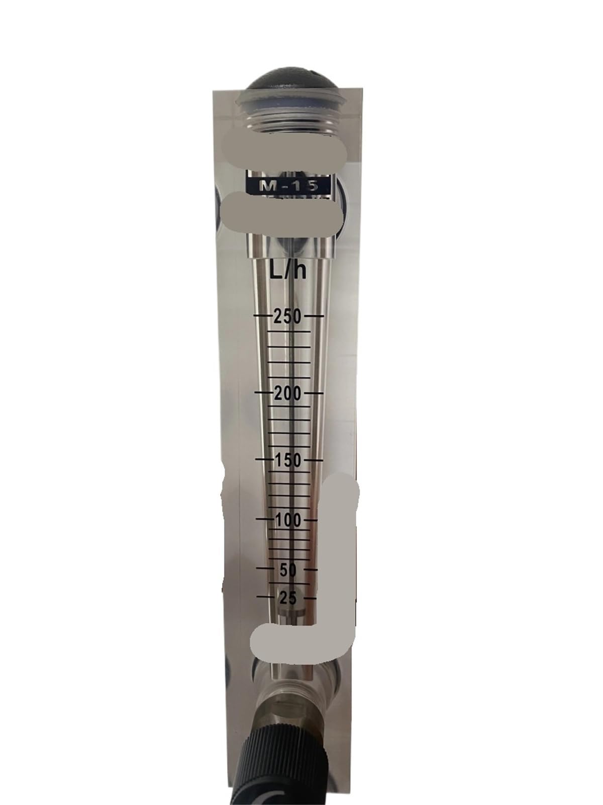 Débitmètre d'eau rotamètre 1/2 "BSPT mâle 1/4" BSPT femelle 100 160 250 300 400 500 1000LPM LZM-15T(25-250LPH)