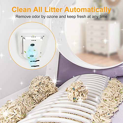Self-Cleaning Cat Litter Box: Integrated Safety Protection Automatic Cat Littler Box For Multi Cats, No Scooping, Extra Large/Odor Isolation/App Control Smart Cat Litter Box With Mat & Liner #TOP1