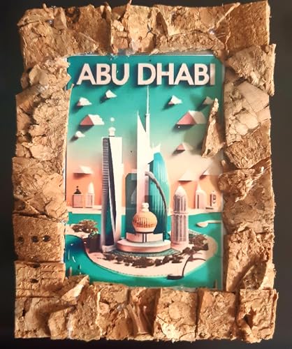 Calamita da frigo di Abu Dhabi, realizzata a mano, per viaggi, vacanze, città, souvenir, 5 x 7 cm circa