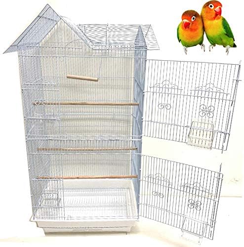 38" Portable Hanging Flight Bird Cage for Cockatiels Parakeets Aviary Green Cheek Conures Finches Canary Budgies Lovebirds Travel Bird…