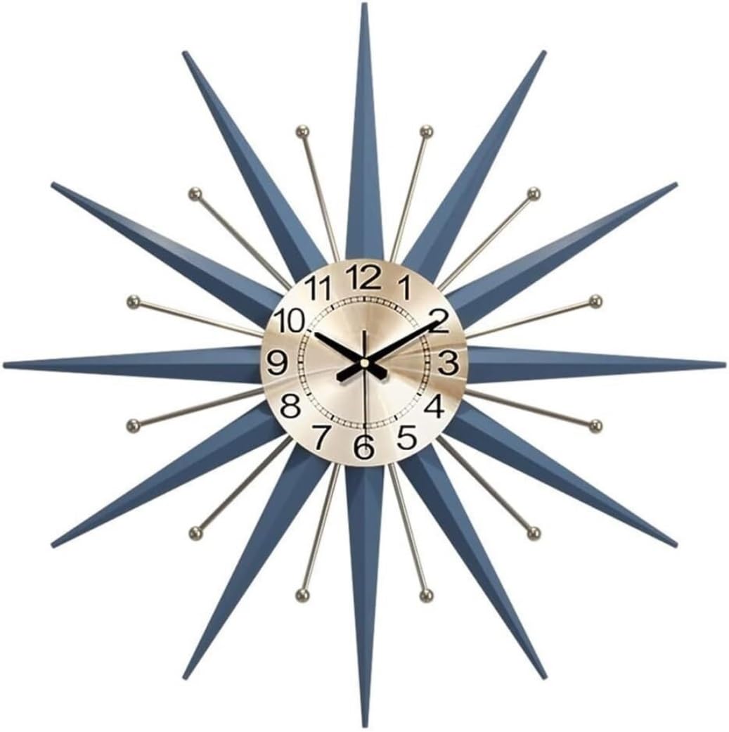 Minimalistyczny zegar ścienny Metalowy Zegar Ścienny Na Baterie Cichy Nowoczesny Zegar Artystyczny Duże Dekoracyjne Zegary Ścienne Do Salonu Sypialnia Biuro łatwy do odczytania (Size : 50 * 50cm)