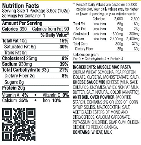 Muscle Mac High Protein Macaroni & Cheese Microwave Cup, 3 Cups #TOP2