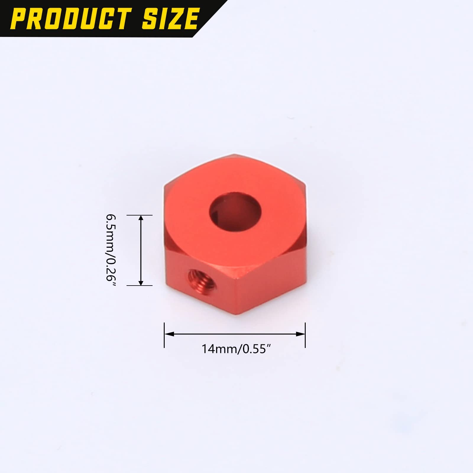 Lot de 4 adaptateurs de moyeu hexagonal de roue en alliage de 14 mm et 4 écrous de verrouillage à bride M4 pour Arrma 3S BLX Vorteks Senton Granite Big Rock pièces