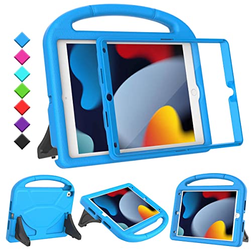 Image of Kids Case for iPad 9th /8th /7th Generation, iPad 10.2 Kids Case with Built-in Screen Protector, Durable Shockproof Handle Stand Protective Cover for iPad 10.2 Inch 2021 /2020 /2019, Blue