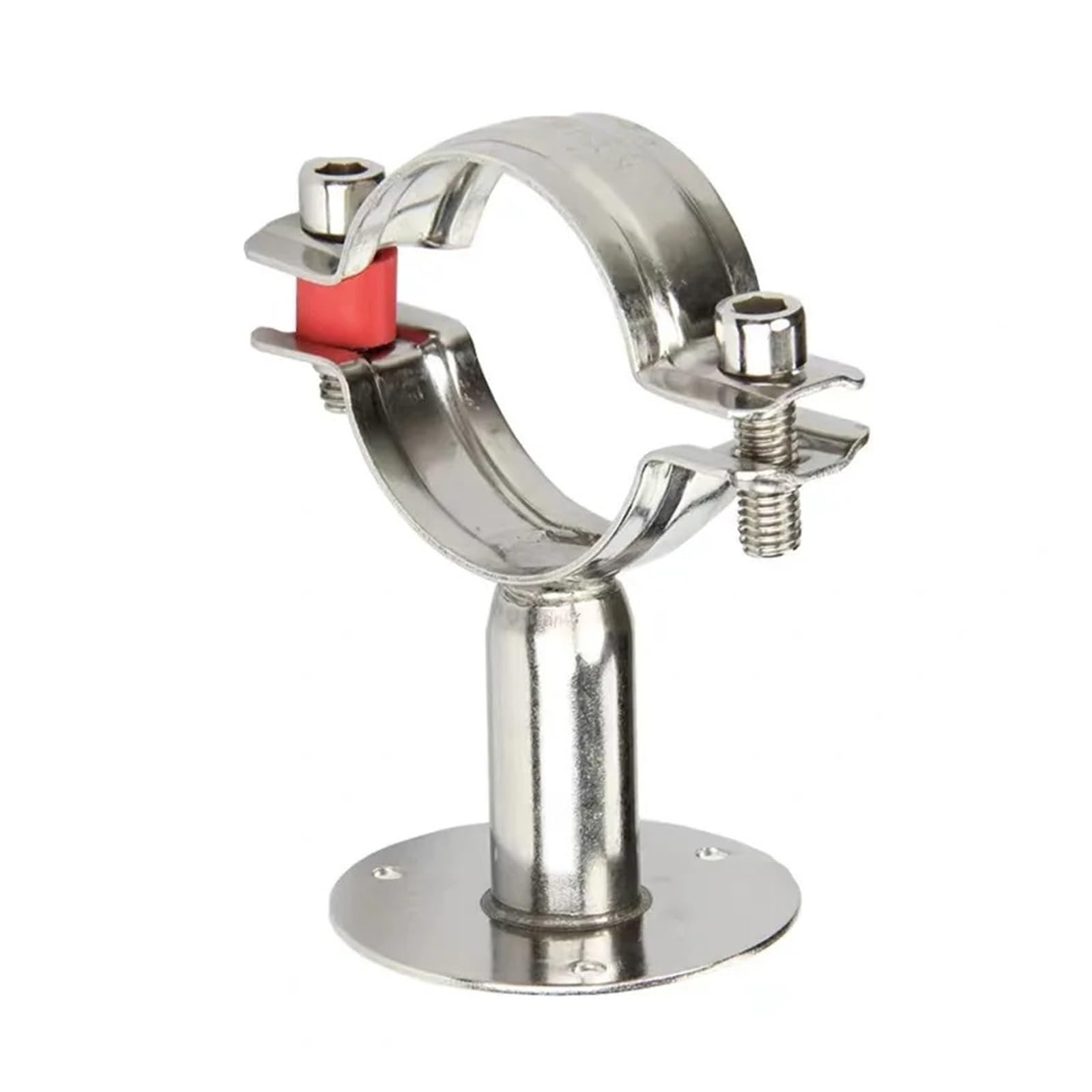 Aarterzza 80-89Mm 1Pcs 19Mm-108Mm Tube O/D 2" Stainless Steel Pipe Clamp Clip Support Bracket With Base Plate Pole Length 45Mm,100Mm(100Mm Length,)