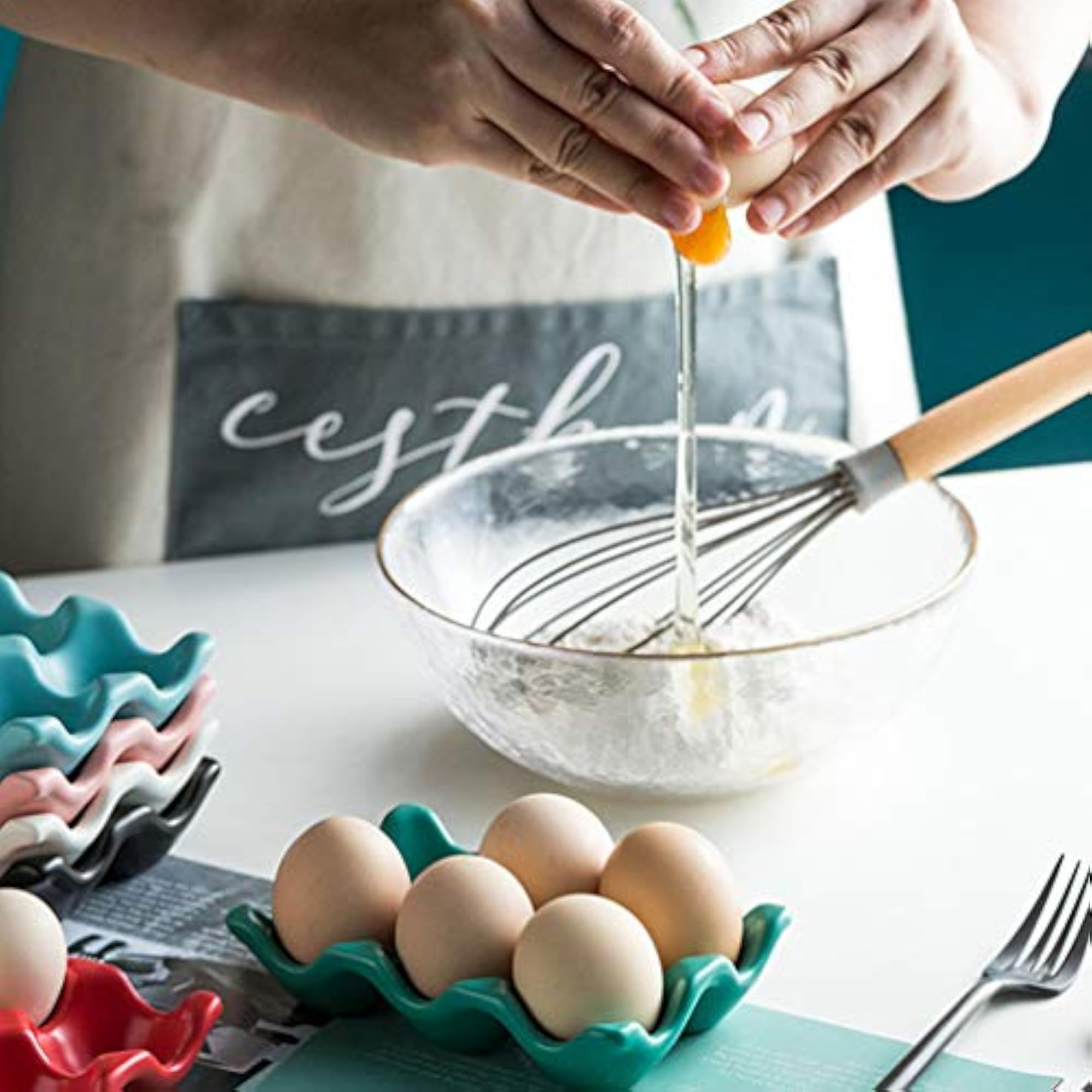 Ceramic Chicken Egg Holder Food Storage Container