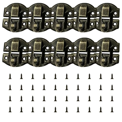 Práctico accesorio decorativo de metal con cerradura para joyero, baúl de madera, herrajes de estilo retro, cierres de hierro decorativos