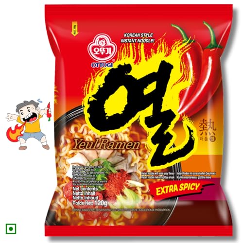 Image of OTOKI Yeul Ramen Super Spicy Korean Style Instant Noodles 120g, Pack of 20 (2.4 kg) | Traditional Instant Ramen | Extreme Super Hot, Veg & Authentic Korean Noodles | The Product Of Korea