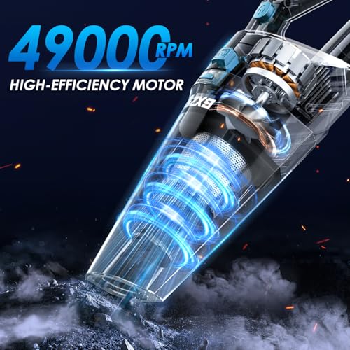 Image of Gxzsk Handheld Vacuum Cordless, 15000PA Strong Suction Hand Held Car Vacuum Cleaner Rechargeable, Portable Hand Vacuum with Multi-Nozzles & Washable Filter for Home Office, Car, Pets