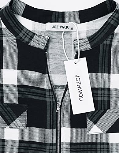 Womens Shirt, Ladies From-Fitting Grid Short Sleeve Button Down Top Buffalo Plaid Retro Geometric Print Blouses Shift Dressy Hipster Draped Tunic For Office Black Xxxl #TOP2