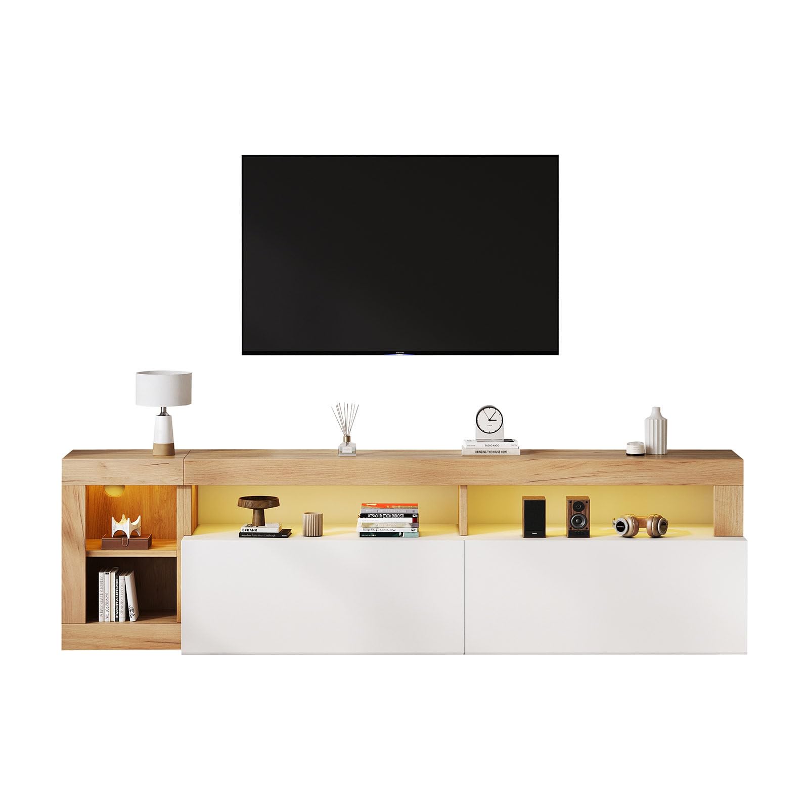 Meuble TV moderne 184cm Billg pour ranger vos consoles et box