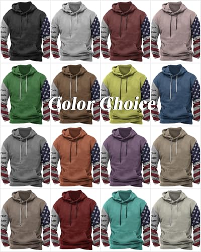 MARSVOVO Patriotic American States Flag Hoodie for Men Personalized Custom Oversized Comfy Graphic Hooded Sweatshirts4