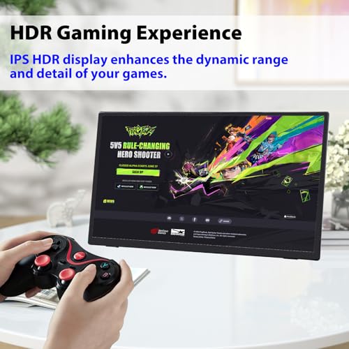 Image of GeeekPi 18.5 inch Portable Monitor 1920x1080 IPS Touchscreen 120HZ 1080P Touch Display with HDMI USB-C, Built-in Speakers, Kickstand VESA for Xbox PS4 /5 Laptop Mac PC