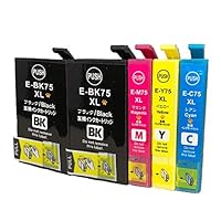 Amazon.co.jp: EPSON エプソン ICBK75 黒(XLBK)x4個 大容量 4本セット