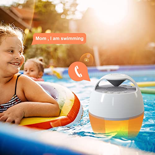 KingSom Bluetooth Lautsprecher mit Flammensimulation,Pool Lautsprecher mit Licht IP68 Wasserdicht Musikbox, Hi-Fi Stereo,Starkem Bass,Freisprechfunktion Tragbarer Lautsprecher für Dusche,Spa – Bild 6