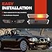 HECASA 4 PCS Halogen Front Bumper Light+Side Marker Light Compatible with 1996-2002 BMW E37 Z3 Roadster/M Coupe/M Roadster Replacement for 63148400409 63148400410 w/Bulbs Smoke Lens Left&Right Side