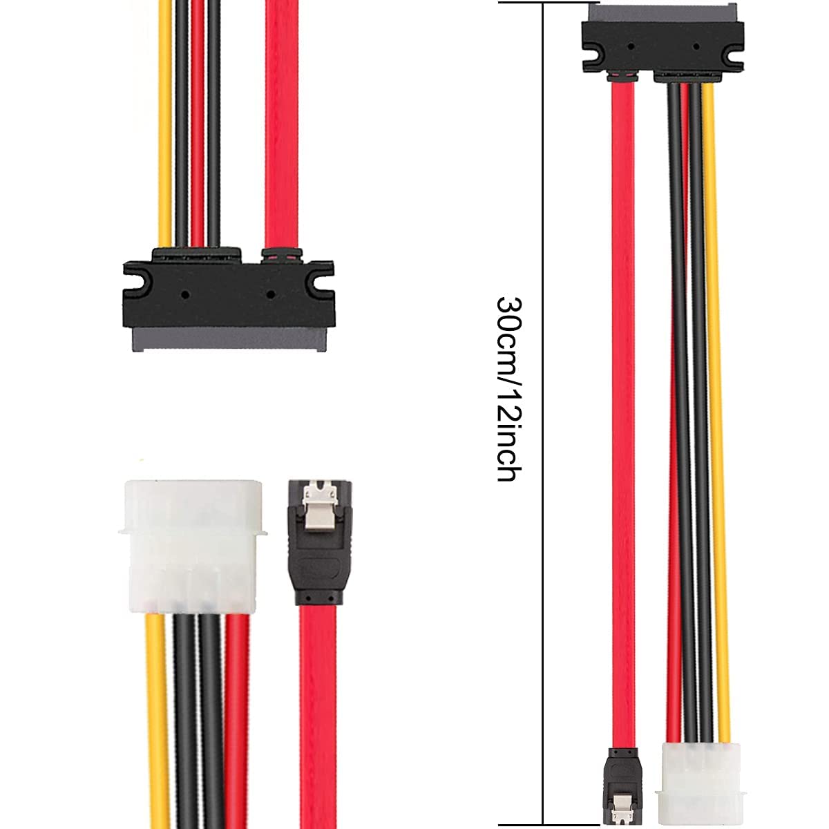 KKK7様 RuhZa SATA 22 Pin Serial ATA Data and Power Combo Cable, 4 Pin IDE