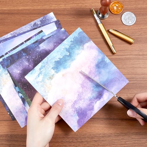 GORGECRAFT 24 Sheets 12 Styles Sky Scrapbook Paper Pad 15.2x15.2cm Galaxy Patterned Single-Sided Decoupage Cardstock Papers Background Supplies for Card Making Writing Journaling Origami Crafts - Image 3