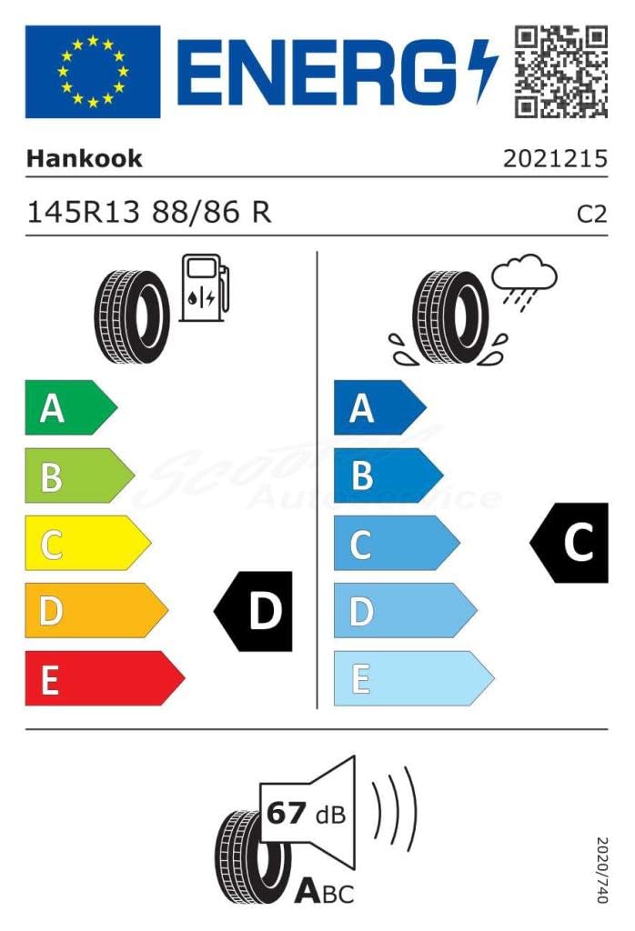 PNEU HANKOOK RADIAL RA08 145 80 R13C 88/86R ETÉ TL 8PR HMC POUR CAMIONETTE