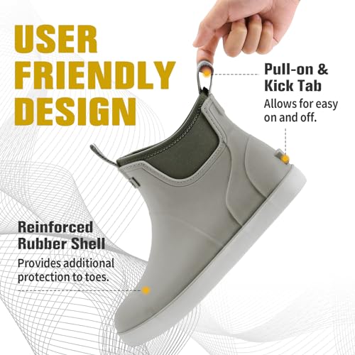 CKWLXQY Men’s Deck Boots, Waterproof Ankle Rain Boots