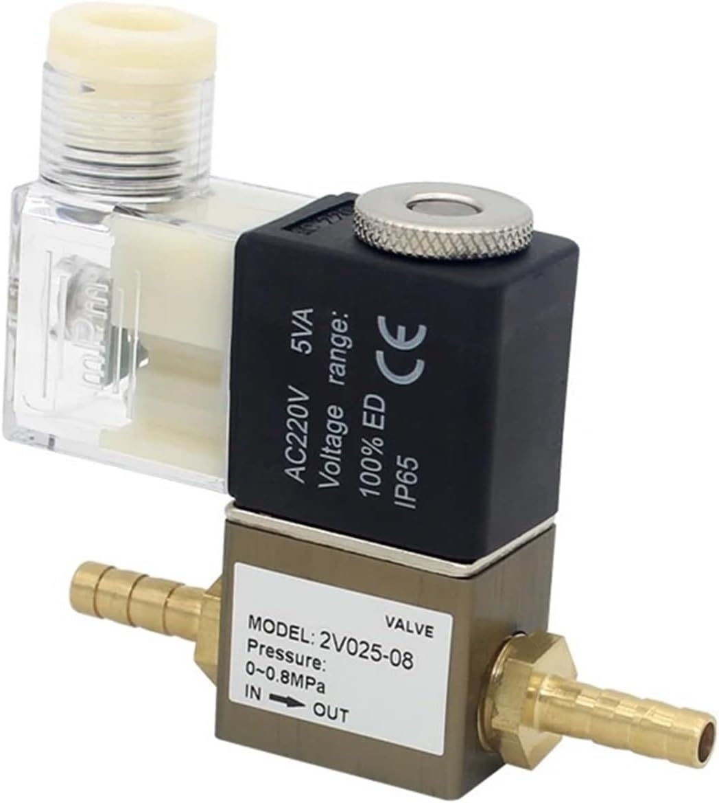 2V025-08 2V025-06 Normally Closed 2 Way 2 Position Air Solenoid Valve Control Valve 1/4 1/8 DC12V 24V AC220V 110V 1Pcs(No fittings,2V025-08NC AC380V)