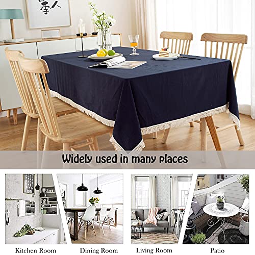 Nappe rectangulaire en lin lavable et pas de plis pour buffet de Noël