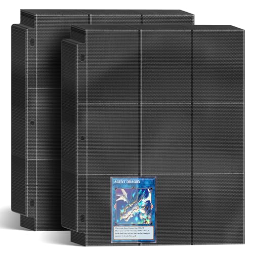 900 Pockets Trading Baseball Card Sleeves Binder, 50 Pages Double-Sided Protector Sports Card Binder Fit for MTG YU-GI-OH Cards, Football Cards, Game Cards, Standard Sized Cards for 3-Ring Binder