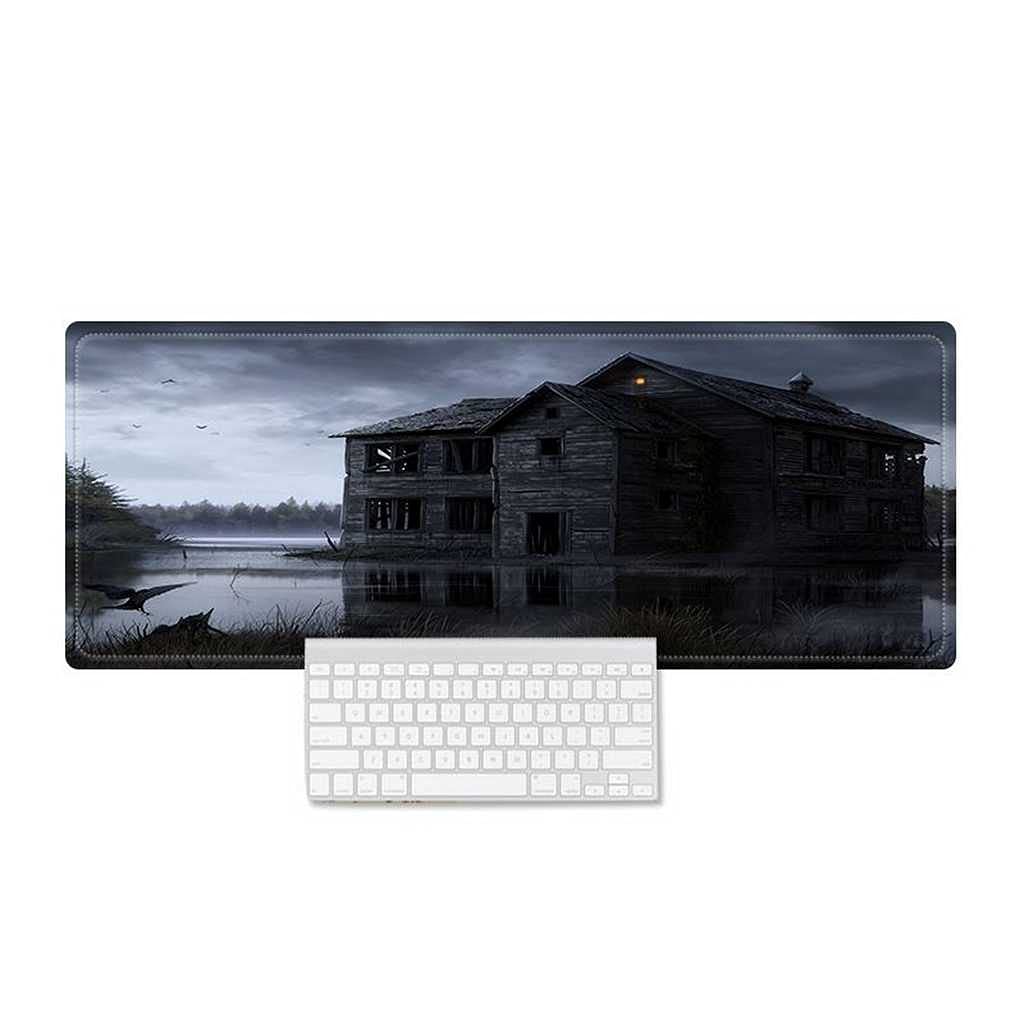 Tapis de souris pour gamer grand format anti-glisse décor lac 3D - 7