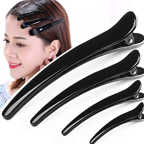 KALLORY Hair Styling Accessories 13 Pcs No Crease Hair Clip Barber Hair Clip Duck Billed Hair Clips Styling Clips Hairdressing Clamps with Comb Sectioning Hair Clips - Image 3
