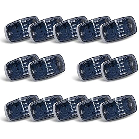 VINAUO Trailer Marker Lights, Camper Tail Lights, 14X Double Bullseye 7 Red & 7Amber 12 LED LED Trailer Light Kit Black Lens Trailer Light Kit for Utility Trailer Lights RV Camper Cover