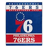 Northwest NBA Polyester Raschel Throw Blanket 50X60 inch, Philadelphia 76ers