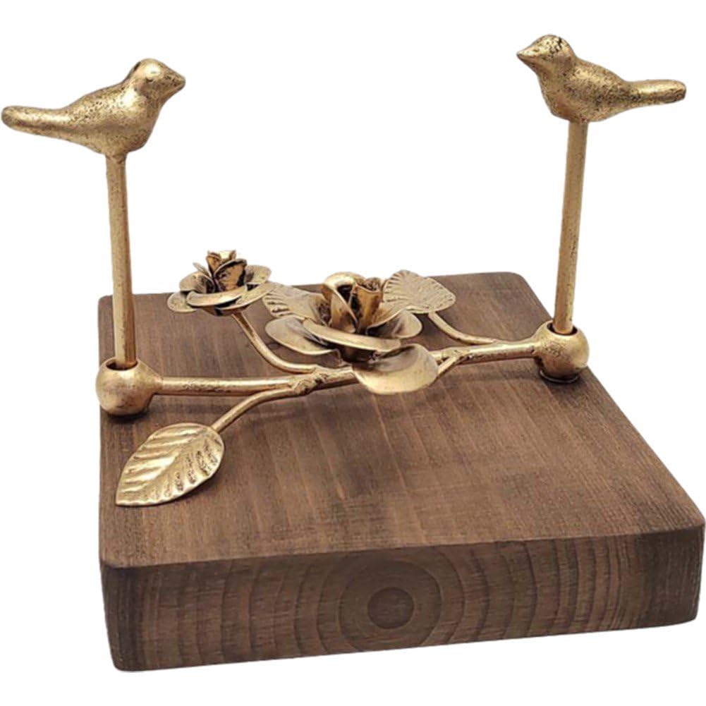 Porte-serviettes avec base en bois et métal pour table et bar à cocktails