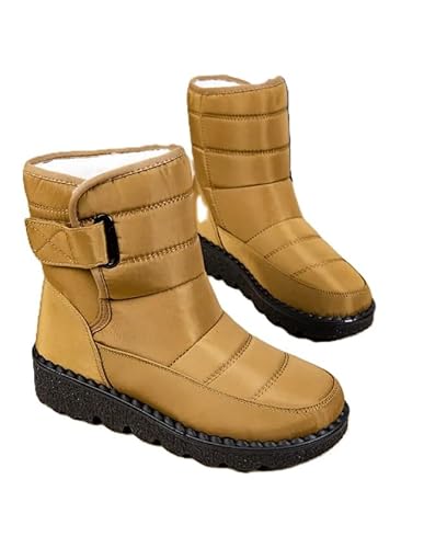 Woman Ankle Winter Boots - New Faux Fur Long Platform Waterproof Snow Boot, Warm Cotton Couples Shoes for Women 2024 (Khaki Model A, US Footwear Size System, Adult, Women, Numeric, Medium, 7)