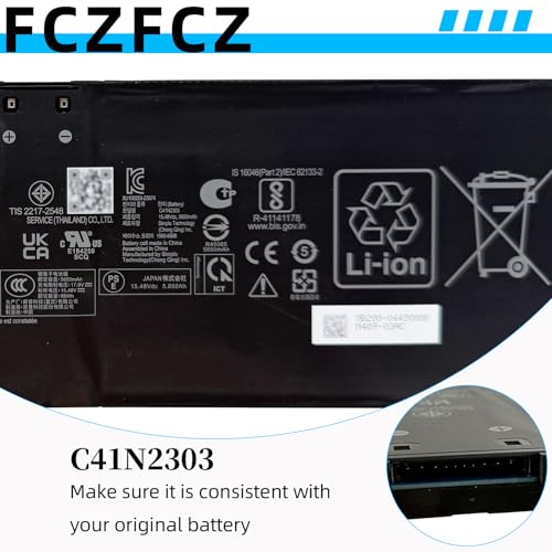 Image of C41N2303 Battery 90Wh 5820mAh Replacement for Asus ROG Zephyrus G16 GA605 GA605WI GA605WV / TUF Gaming A16 FA608 FA608WI FA608WU / ProArt P16 H7606WI Series 0B200-04450000 4ICP3 /76 /139 15.48V