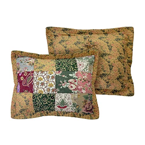 Image of Greenland Home Fashions 100% Cotton Authentic Patchwork Quilted Daybed Set, 7 Piece, Antique Chic