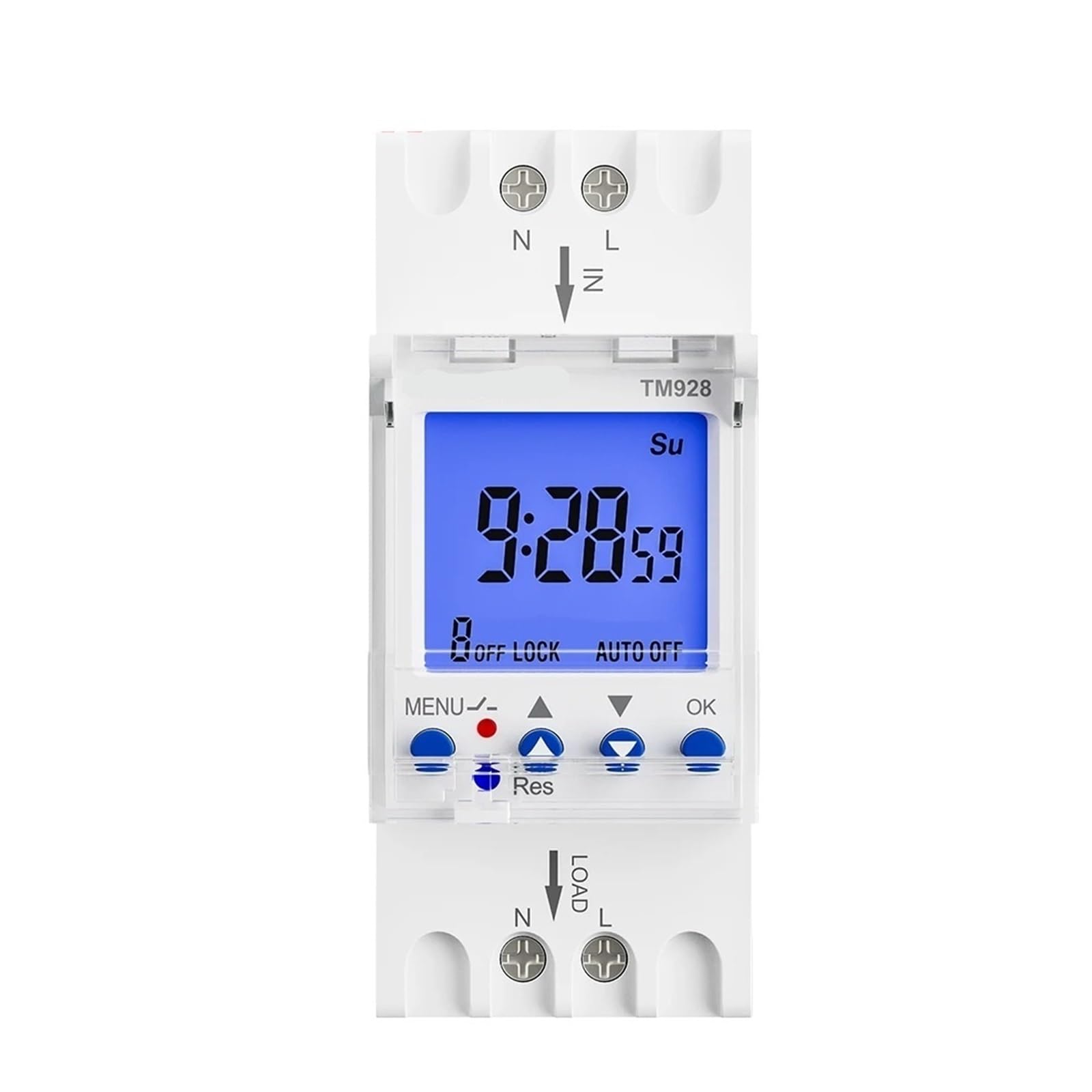 Interrupteur programmable Horloge électronique Programmable de 1 seconde à 168 heures, 16A 30A 110V 220V, grand écran LCD rétro-éclairé, minuterie avec fonction de verrouillage(Tm928 30a)